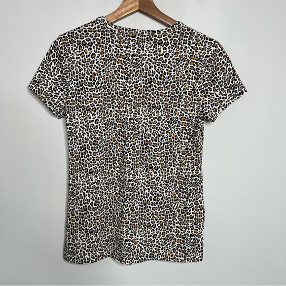 J Crew Factory Womens Size XS Leopard Print Short Sleeve Studio Tee Shirt Crew - Picture 2 of 10
